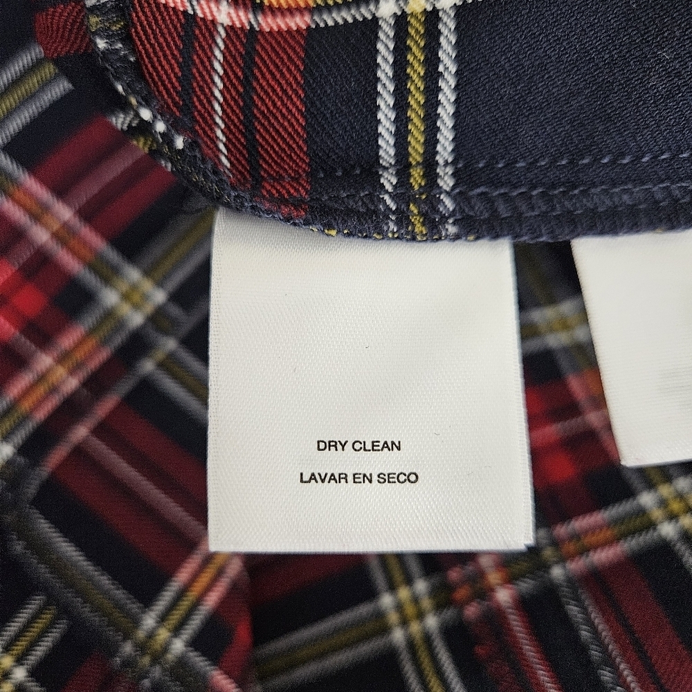 Anne Klein Blazer Red Plaid Long Sleeve Button Lightweight Career Jacket Medium - Picture 7 of 8